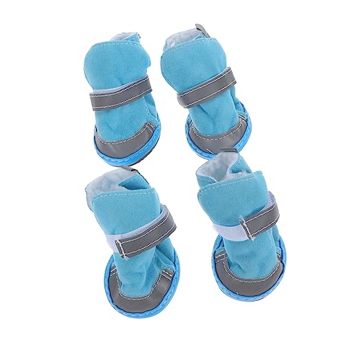 Abaodam 4Piezas Botas Antideslizantes para Perros para Pata De Mascotas Botas Impermeables para Nieve