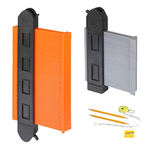 2stk Konturenlehre Set mit Feststeller, Kontur Verbreitert Konturmesser mit Schloss Messen und Skala für Duplikator Kopieren / Irregulär Profil