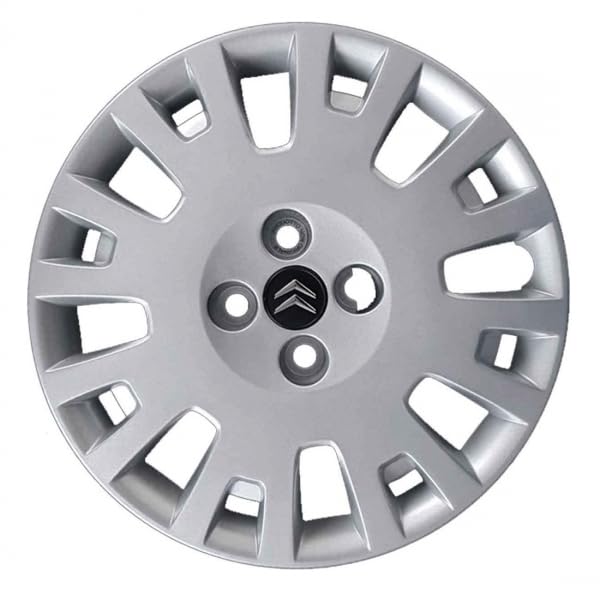 Kit de 4 enjoliveurs adaptables - pour Citroen Nemo - diamètre 15" - avec Logo chromé - Non Originaux