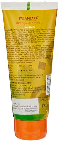 Image of Patanjali Divya Aloe Vera Pamherbals Face Wash, 60 g (Orange)
