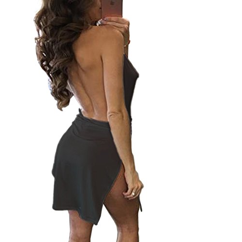Women's Sexy Deep V-Neck Mini Club Dress2