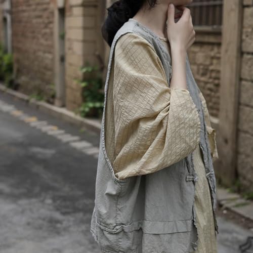 Women's Outerwear Vests Sleeveless Lightweight Vest Summer Distressed Hem V Neck Cotton Linen Blazer Jacket Tops3