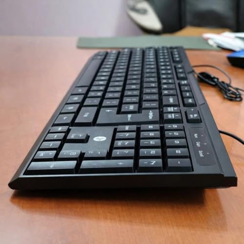 Image of HP K125 Wired USB Keyboard, Standard Full-Size, Multi-Device Compatible, Plug and Play, LED Indicators, for Desktop, Laptop and PC, 3 Years Warranty