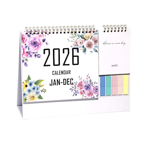 卓上カレンダー - 2026年1月-12月卓上カレンダー,Todoリスト付き 12ヶ月 大判 罫線入り 女性教師向け 計画 整理