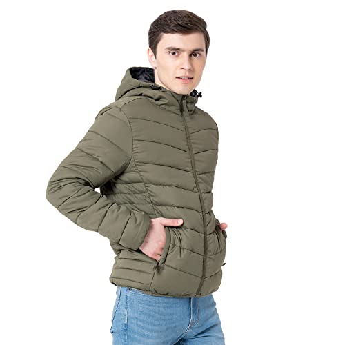 Image of Red Tape Men Polyester Standard Length Solid Padded Jacket
