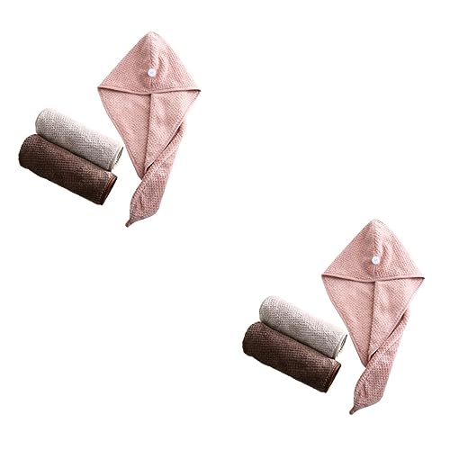 Cabilock Toalha De Microfibra Para Cabelo 6 Peças Secagem Rápida Toalha De Cabelo Turbante Acessório