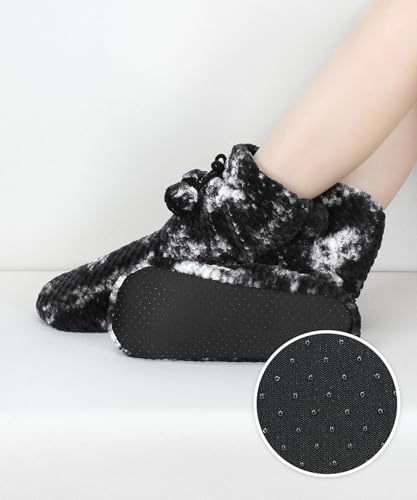 Image of Keyela Womens Non-Slip Sole Slipper Socks, Fluffy Winter House Booties | Ultra soft fuzzy warm indoor house slippers Non-skid bottom for safe walking Cozy winter footwear for ladies