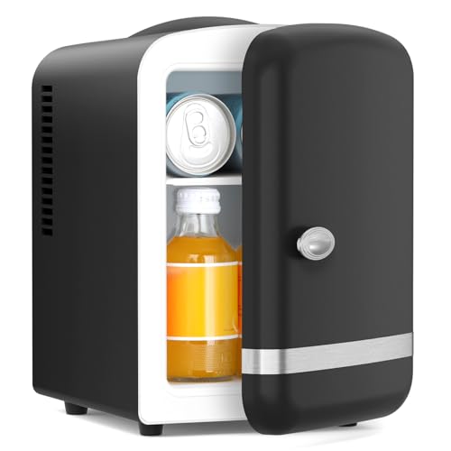 Image of Antarctic Star 4L/6 Cans Compact Refrigerator,Portable Mini Fridge Skin Care,Cooler and Warmer for Bedroom,Car,Office & Dorm, Small Cooler for Cosmetics/Beverage/Food,BLACK
