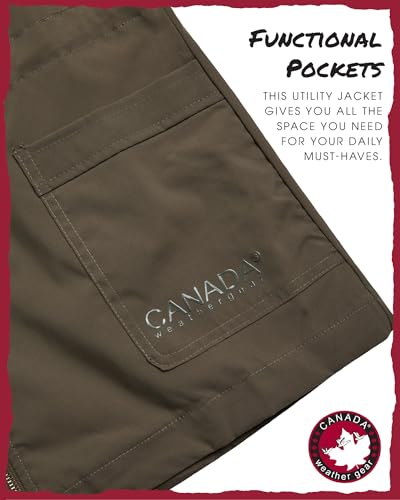 CANADA WEATHER GEAR Womens Utility Jacket - Long Sleeve Zip Up Hooded Safari Military Anorak Jackets for Women (Sizes: S-2XL)4