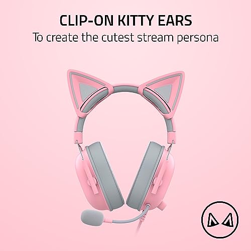 Razer Kitty Ears V2: Clip-on Kitty Ears for Headsets, Gaming Headphones - Universal Fit - Versatile, Adjustable Straps - Lightweight Sillicone - Durable & Comfortable - Quartz Pink by Razer - Image 2