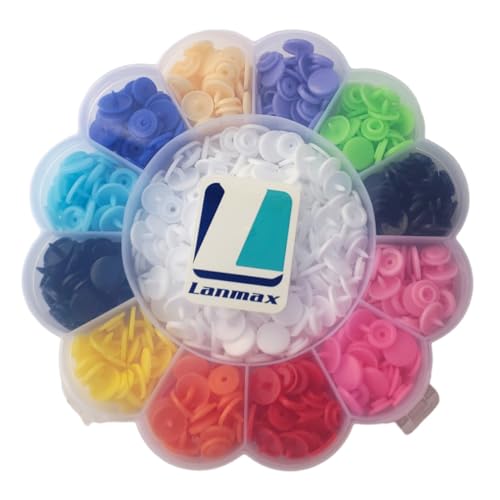 Kit Estojo Colorido 180 Botão Pressão Plástico Lanmax N°12