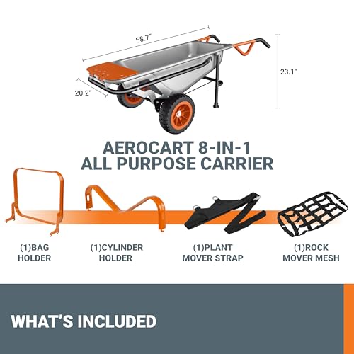 Worx WG050 8-In-1 Aerocart Garden Cart/Wheelbarrow Heavy Duty/Dolly thumb #5