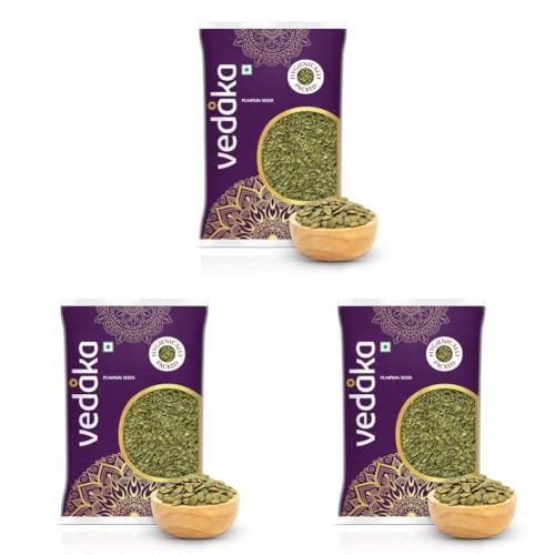 Image of Amazon Brand - Vedaka Premium Raw Pumpkin Seeds | 1 Kg | Rich Source Of Fibre (Pack of 3)