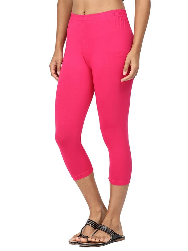 Image of Robinbosky Premium Stretchable Cotton Capri Legging for Women | Suitable for Formal wear & Casual wear | High-End Elastic Makes. The Leggings Squat Proof and Durable for Travel, Yoga, & Workout.