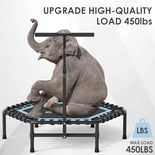 CLORIS 45in Trampoline Rebounder Max Load 450lbs Fitness Trampoline with Adjustable Foam Handle for Adult, Best Gift for Adult - Image 6