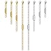 Exquiss 8 Pcs Necklace Extenders for Women Necklace Extenders Gold Silver Necklace Chain Extenders Jewelry Magnetic Necklace Extenders Bracelet Necklace Extender Chains Set 4 Sizes 6" 4" 3" 2"