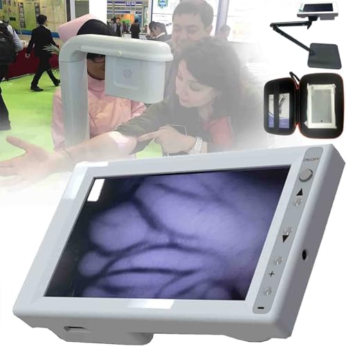 Visor de venas infrarrojo con corrección térmica - Pantalla LED 5,5 pulgadas + Ultraligero 240 g + Con soporte, Detección profundidad 12 mm,Diseño ergonómico para extracción sangre difícil