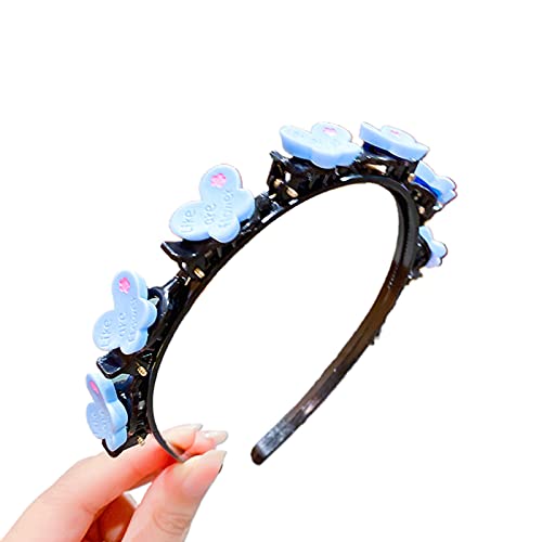 tyrrdtrd Serre-tête à motif floral en acrylique haute élasticité avec pince à cheveux pour enfants Cover