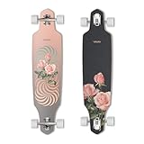 VOLADOR Urban Freeride Pro Longboard Cruiser 40-42inch | Canadian Maple Wood Deck & Forged Reverse Kingpin Truck | Drop Through Longboard Complete Setup for Urban Commuting (Raindrop)