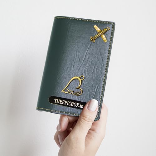 Image of Personalized Leather Passport Holder Cover | Custom Name & Charm | Sleek & Stylish Travel Wallet for Men & Women | Faux Leather Passport Cover | Unisex Travel Accessory (Grey Classic)