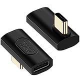 全3種 fine-R USB4 240W Type-C 変換アダプタ ミドルベント型 90度 2個セット 高速充電 PD充電対応 高速データ転送 40Gbps 8K映像出力 オス メス USB-C コネクタ パソコン・周辺機器 PCアクセサリ・サプライ (PL保険加入品) (240W黒 ミドルベント2個)