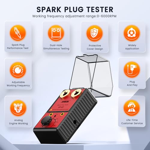 Ancel Sp02 Spark Plug Tester Automotive Engine Ignition Coil Tester Dual Holes 0 To 6000Rpm Adjustable Working Frequency Car Spark Plug Gap Tool thumb #1