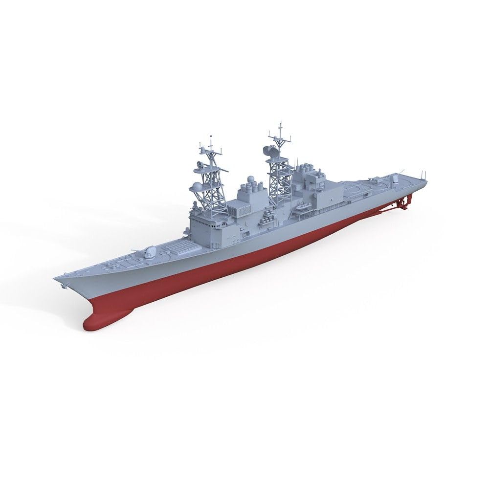 Niepomalowany niszczyciel wojskowy 1/350 US Navy klasy Spruance w pełnej skorupie