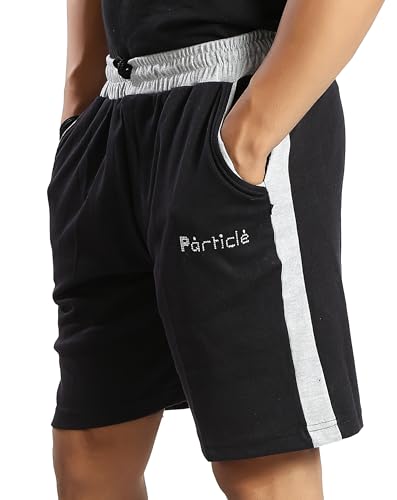 Image of Particle Men's Plus Size Big Size Bermuda Shorts | 230 GSM Ribbed Cotton Half Pant for Men with Deep Side Pockets | Sizes XL-5XL (34-52 Inch Waist)