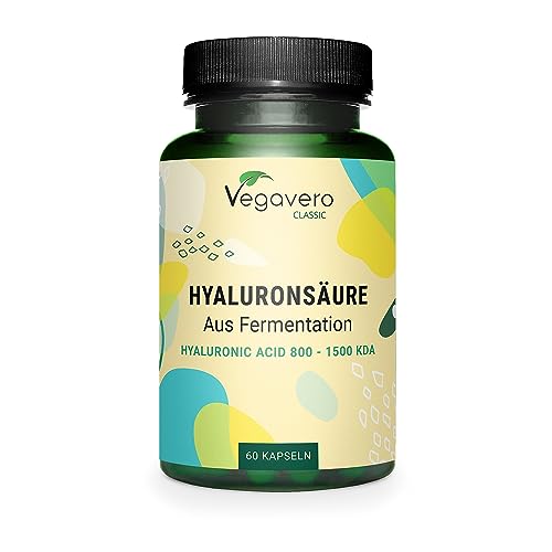 Acido Ialuronico Integratore | 600 mg | 100% NATURALE: da fermentazione | 800-1500 kDa | 60 capsule | Vegan Hyaluronic Acid | Vegavero®