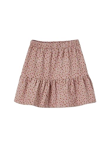 VERTBAUDET Volantrock aus Samt bedruckt Blumen Mädchen Altrosa 2A,...