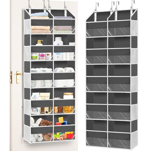 Over the Door Organizer 5 Tiers, Extra Large Behind Door Storage of 10 Compartments, 80 lbs Weight Capacity Over Door Organizer, Door Hanging Organizer for Closet, Diaper Organizer, Room storage