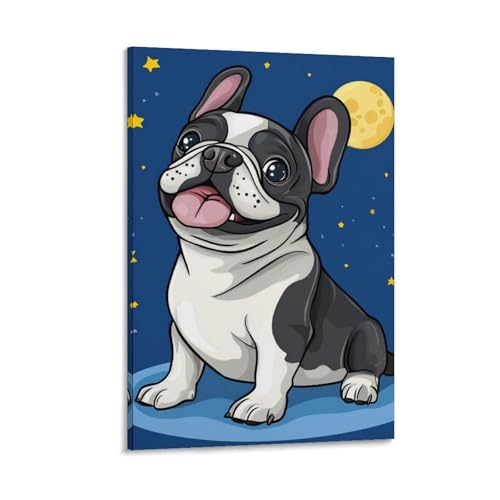 Impression sur toile bouledogue français haute définition 30x45cm