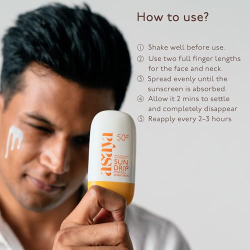 Image of Asaya Sundrip Mineral Sunscreen I Lightweight | for Face I All skin types & Sensitive Skin & Pregnancy Safe Sunscreen I Zinc Oxide, Cica & Anti-Pollution Complex | 50 ml