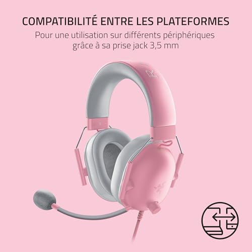 Razer BlackShark V2 X - Casque Gaming Esports Multiplateforme (Haut-parleurs TriForce de 50mm, Annulation Passive du Bruit Avancée, Son 7.1 Surround, Microphone Cardioïde) Quartz