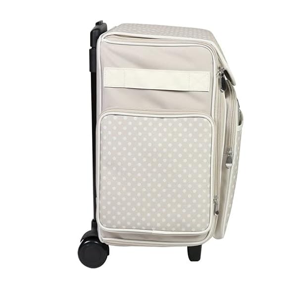 Everything Mary Collapsible Rolling Scrapbook Tote – Tan Dot Craft Bag with Wheels – Portable Storage Organizer for Scrapbooking, Papercraft & Art Supplies by Everything Mary - Image 8