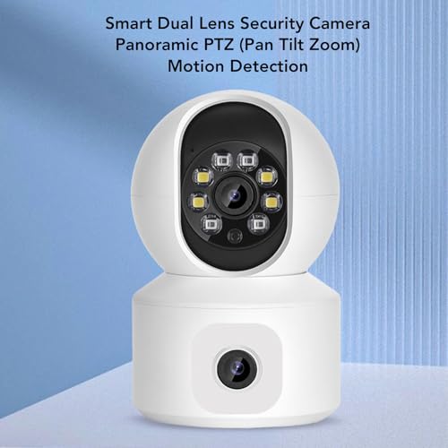 Denash Cameras de sécurité sans Fil Extérieur, 1080p HD Dual Lens Wireless Subs Sunseillance Camera, 360 ° PTZ Rotation Motion Detection for Home Security – Image 3