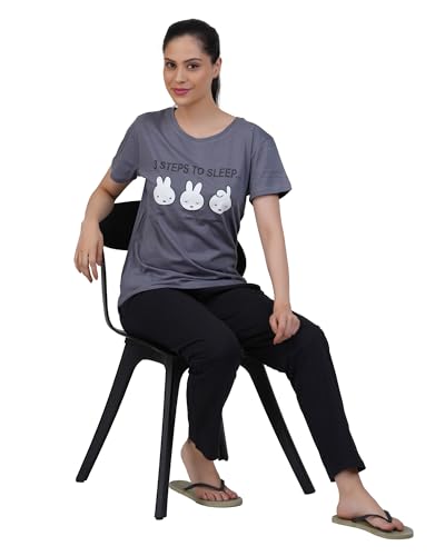 Image of Women's Premium Cotton Print Night Suits - Comfortable & Stylish Pajama Set with Pockets