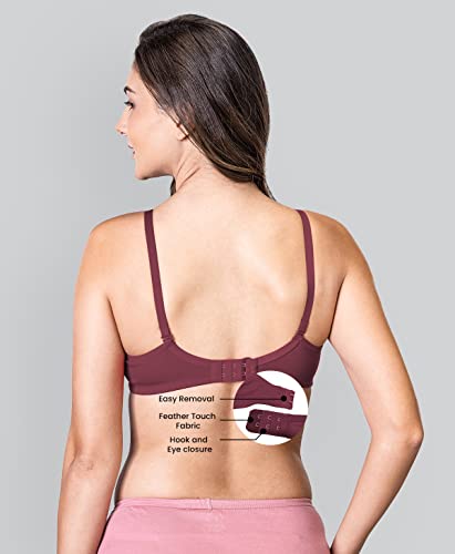 Image of Lyra Women's Cotton Non Padded Wire Free Seamless Bra Wine