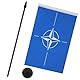 AZ FLAG - Tischflagge NATO - 21x14 cm - Otan Tischfahne 14 x 21 cm - Flaggen