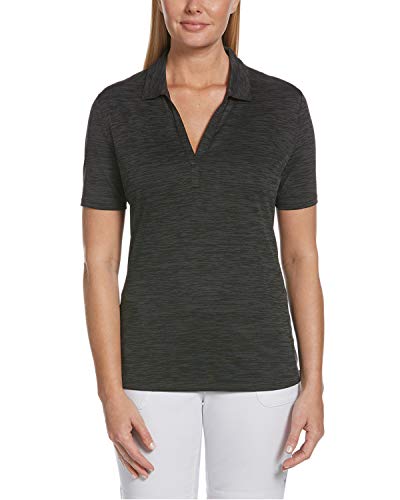 Callaway Women's Broken Stripe Golf Polo, Sun Protection, Moisture-Wicking, Lightweight, Athletic Collared Shirts for Women, Black, 3X-Large - image 1