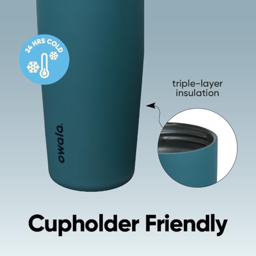 Image of Owala FreeSip Sway Insulated Stainless Steel Water Bottle with Two-Way Spout, Built-In Straw and Bucket Handle, Made for Travel, School, and Sports, 40oz, BPA Free, Leak Proof, Denim