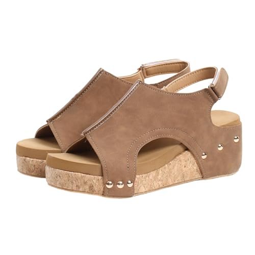 Wedge Sandals for Women 2025 New Platform Sandals with Ankle Strap Open Toe Espadrilles Wedge Heels Sandals Dressy Casual Boho Summer Beach Sandals Ladies Wedges3
