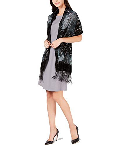 INC International Concepts Ombré Floral Velvet Wrap (Black, One Size)