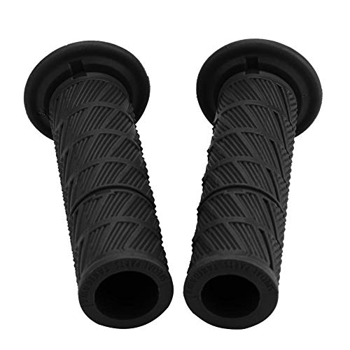 Poignées de guidon de moto, 2 pièces 22mm poignées de guidon d'accélérateur de moto en plastique pour guidon de moto Vintage universel(Noir)