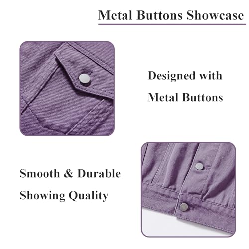 Image of Men's Denim Jacket Vintage-Inspired Jean Jacket with Multiple Pockets - Cotton Blend, Machine Washable