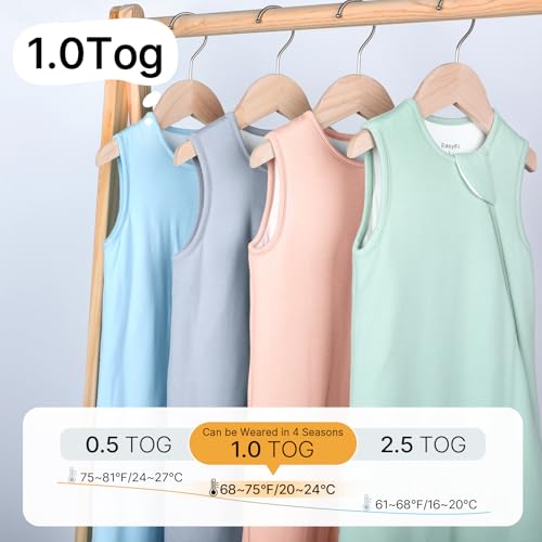 Image of Rayon Made from Bamboo 1.0 TOG Breathable Toddler Sleep Sack 12-18 Months | Baby Wearable Blanket 2-Way Zipper Summer Unisex Sleeping Bag for Babies
