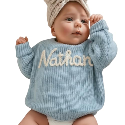 Personalized Baby Sweater with Name - Custom Knit Sweater for