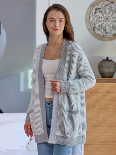 Image of Snuggle Sac Cardigan Sweaters for Women with Pocket Trendy Casual Long Sleeve Tops Open Front Fall Winter Coats