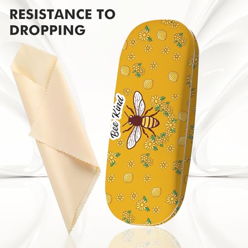 Image of Glasses Case Hard Shell,Portable Protective Eyeglasses Case, Eyeglass Holder Box with Cleaning Cloth,for Women Men