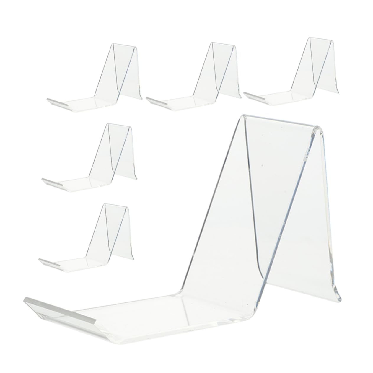 Happyyami 6Pcs Clear Acrylic Shoe Display Stands Versatile Shoe Rack Holder for Sandals Sneakers and Casual Shoes for Retail and Home Use Sturdy and Stylish Design
